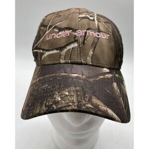 Under Armour Realtree Camo Hat One Size Strap Back Pink Cap